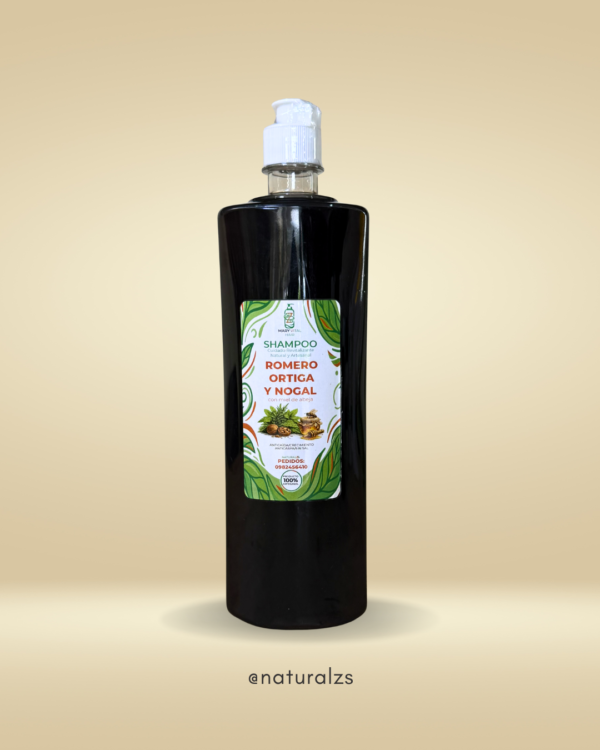 shampoo de romero ortiga y nogal con miel de abeja